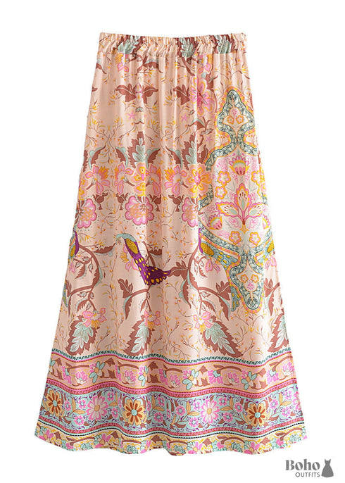 Boho Skirts in Heart Chakra in Pink For Women